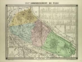 MAP OF THE 16TH ARRONDISSEMENT DE PASSY, PARIS, FRANCE