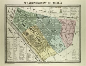 MAP OF THE 12TH ARRONDISSEMENT DE REUILLY, PARIS, FRANCE