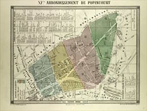 MAP OF THE 11TH ARRONDISSEMENT DE POPINCOURT, PARIS, FRANCE
