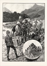 THE BLACK MOUNTAIN EXPEDITION: GENERAL ELLES AND STAFF GETTING FIRST SIGHT OF THE ENEMY AT SHRINGRI