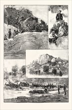 THE EXPEDITION TO MASHONALAND: 1. Banyai Fugitives on the Rocks escaping from the Matabele. 2.