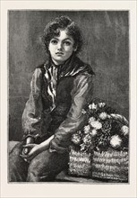 A BOY WITH BASKET OF FLOWERS.