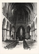 PERSHORE CHURCH, THE NAVE, LOOKING EAST