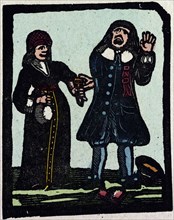 illustration of English tales, folk tales, and ballads. A man and a woman
