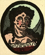 illustration of English tales, folk tales, and ballads. A woman with a star on her forehead