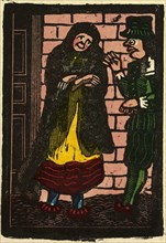 illustration of English tales, folk tales, and ballads. A woman and a man