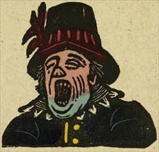 illustration of English tales, folk tales, and ballads. A shouting man.
