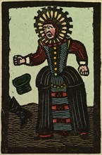 illustration of English tales, folk tales, and ballads. An angry woman
