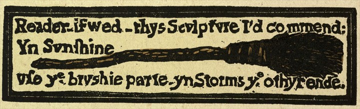 illustration of English tales, folk tales, and ballads. A broomstick