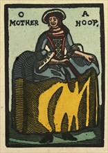 illustration of English tales, folk tales, and ballads. A woman with a hoop skirt
