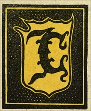 illustration of English tales, folk tales, and ballads. A coat of arms depicting the letter C