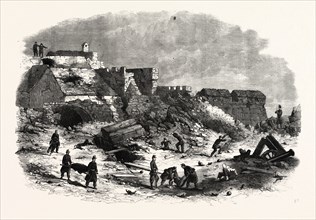 THE BREACH IN THE BASTION OF ST. ANTONIO, GAETA, CAUSED BY THE EXPLOSION OF A POWDER-MAGAZINE