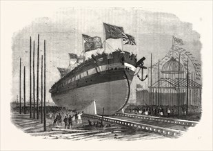 LAUNCH OF HER MAJESTY'S STEAM-RAM FRIGATE RESISTANCE AT MILLWALL