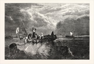 MARKET-BOAT ON THE SCHELDT , BY CLARKSON STANFIELD, R.A., IN THE SOUTH KENSINGTON MUSEUM, UK
