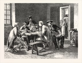 SOLDIERS PLAYING AT CARDS, BY L. RUIPEREZ, FROM THE FRENCH EXHIBITION