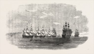 THE BRITISH FLEET LYING IN THE ROADSTEAD OF BEYROUT (BEIRUT)