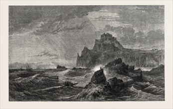 MONT ORGUEIL CASTLE, JERSEY, BY S.P. JACKSON, IN THE EXHIBITION OF THE OLD WATER-COLOUR SOCIETY
