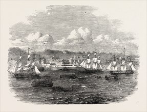 EMBARKATION OF THE 13TH, OR PRINCE ALBERT'S LIGHT INFANTRY, AT PORT ELIZABETH, ALGOA BAY