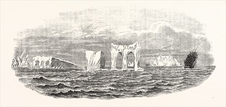 PASSAGE OF THE SHIP MEDWAY THROUGH ICEBERGS, ON HER HOMEWARD VOYAGE FROM MELBOURNE, 1854
