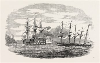 THE FRENCH SCREW STEAMER CHARLEMAGNE PASSING THE CASTLES OF EUROPE AND ASIA
