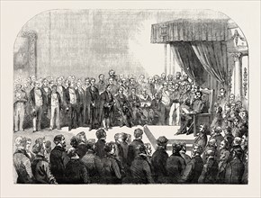 OPENING OF THE CAPE PARLIAMENT, IN THE STATE ROOM, CAPE TOWN, 1854, SOUTH AFRICA