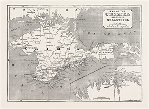 THE CRIMEA EXPEDITION: MAP OF THE CRIMEA AND PLAN OF SEBASTOPOL, 1854