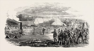 OPENING OF THE GREAT NORTH OF SCOTLAND RAILWAY, THE HUNTLY STATION, 1854