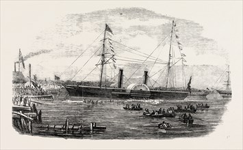 LAUNCH OF THE AUSTRALIAN STEAMSHIP PACIFIC, AT MILLWALL, 1854