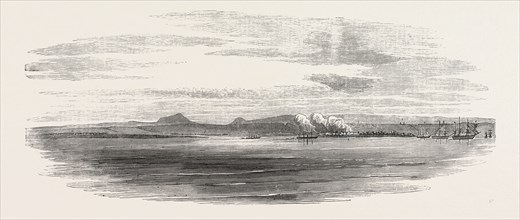 THE BATTLE ON THE ALMA: A SKETCH ON THE COAST, OFF LOUKHOUL, 1854