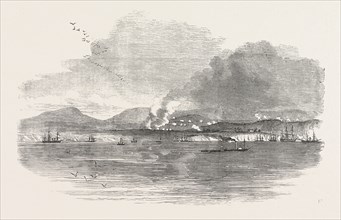 THE CRIMEAN WAR: THE BATTLE OF THE ALMA: SKETCHED FROM THE DECK OF THE STAR OF THE SOUTH, 1854