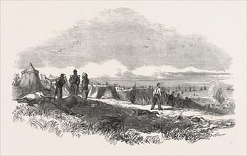 THE CRIMEAN WAR: SCENE IN THE FRENCH CAMP, SKETCHED ON THE DAY AFTER THE BATTLE OF THE ALMA, 1854