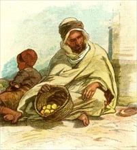 Kabyle selling lemons, Algiers, 1885