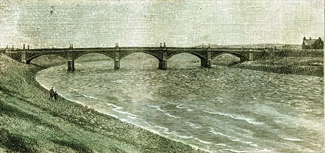 Aberdeen, UK, Victoria Bridge across the Dee, 1885