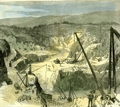 Aberdeen, 1885, U.K., Rubislaw Granite Quarries, from where granite is used to build London Bridge