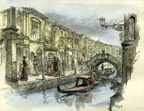 Venice, 1892, one of the terraces, Italy