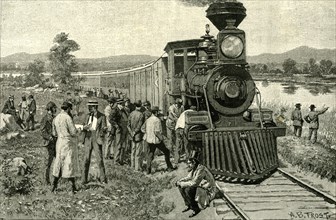 From Portland to the yellowstone Park. A breakdown on the line, 1891, USA