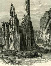 The Cathedral Spires in the garden of the Gods., USA, 1891