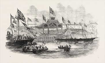 HER MAJESTY'S VISIT TO HULL AND GRIMSBY: EMBARKATION OF HER MAJESTY, AT HULL, 1854