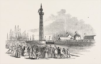 HER MAJESTY'S VISIT TO HULL AND GRIMSBY: THE FAIRY STEAMER ENTERING GRIMSBY DOCK, 1854