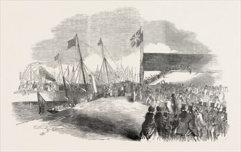 HER MAJESTY'S VISIT TO HULL AND GRIMSBY: HER MAJESTY LANDING AT GRIMSBY, 1854