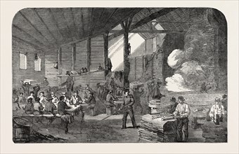 SCHLESINGER AND CO.'S AMMUNITION WORKS AT NORTHFLEET, BULLET-CASTING, 1854