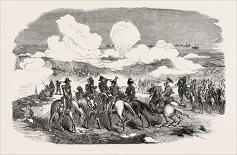 THE CRIMEAN WAR: BOMBARDMENT OF SEBASTOPOL. GENERAL SIR DE LACY EVANS AND STAFF, 1854