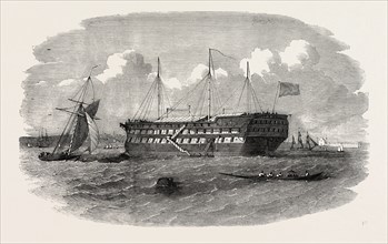 HOSPITAL SHIP NEAR THE SERAGLIO, AT CONSTANTINOPLE, ISTANBUL, 1854