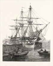 H.M. SCREW LINE-OF-BATTLE SHIP CAESAR, 90, AT PORTSMOUTH, UK, 1854