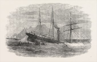 WRECK OF THE FORERUNNER AFRICAN MAIL-STEAMER, AT POINT ST. LORENZO, 1854