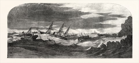 THE CRIMEAN WAR: THE HURRICANE IN THE BLACK SEA: WRECKS AT BALACLAVA, 1854