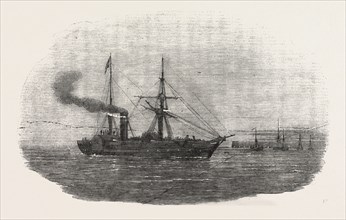 THE CRIMEAN WAR: THE EUROPA STEAMSHIP LEAVING KINGSTOWN WITH THE 90TH REGIMENT ON BOARD, FOR THE