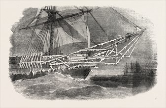 COLD WEATHER IN THE BALTIC: BOWS OF H.M. CORVETTE CRUISER., 1854