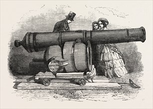 GUN AND MORTAR FROM BOMARSUND, AT THE CRYSTAL PALACE, 1854