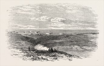 THE CRIMEAN WAR: RUSSIAN STEAMERS SHELLING THE FRENCH CAMP, SEBASTOPOL, 1854
